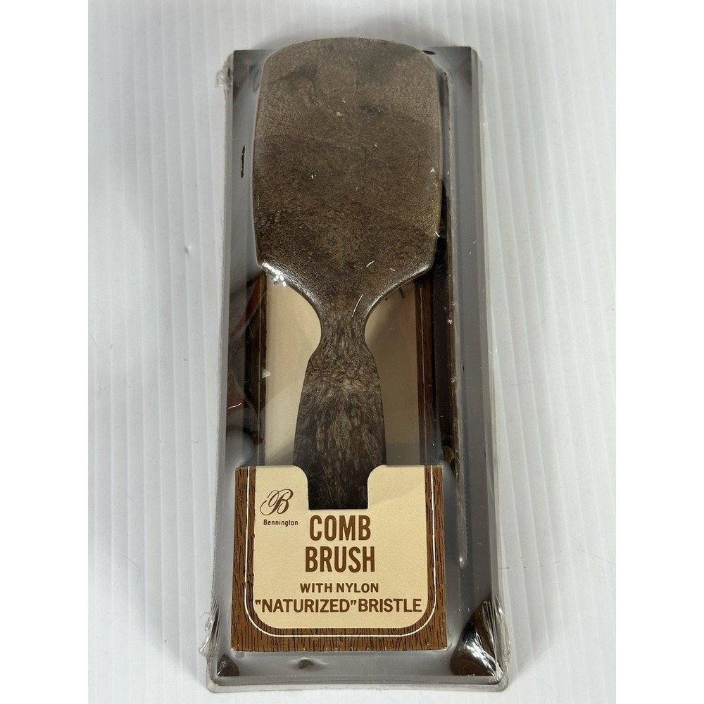 Vintage Bennington Comb Brush With Nylon Naturized Bristle NOS Sealed Package‎